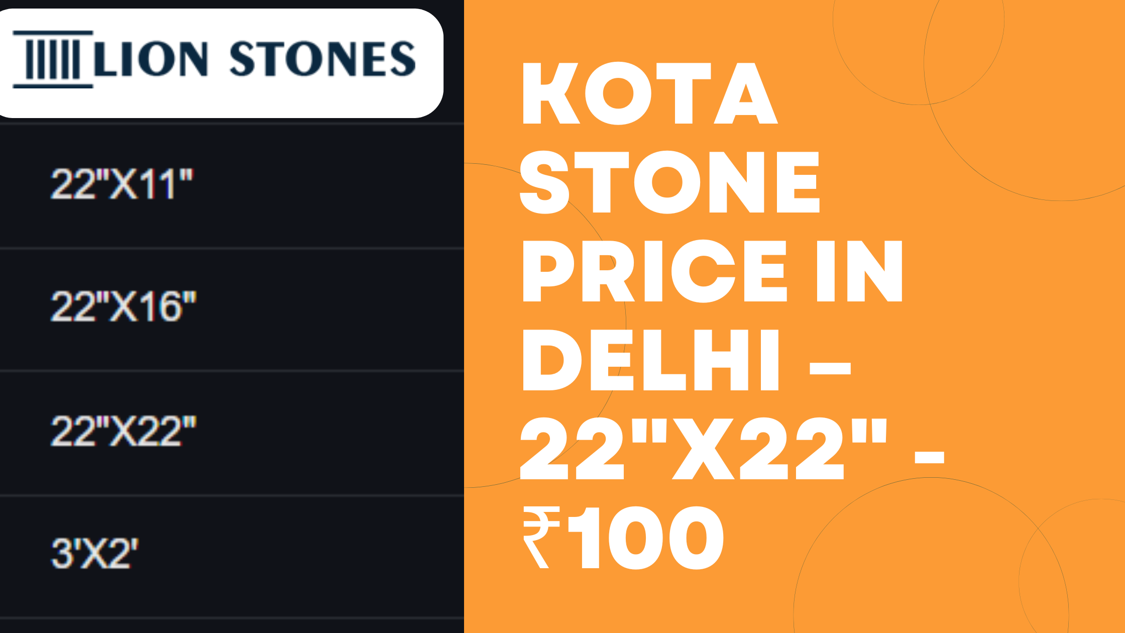 Kota Stone Price in Delhi – 22″x22″ – ₹100